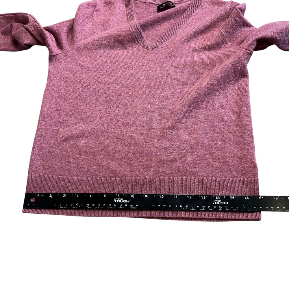 Quince Mongolian Cashmere V-Neck Sweater Magenta Pink Heather Small - Picture 8 of 9